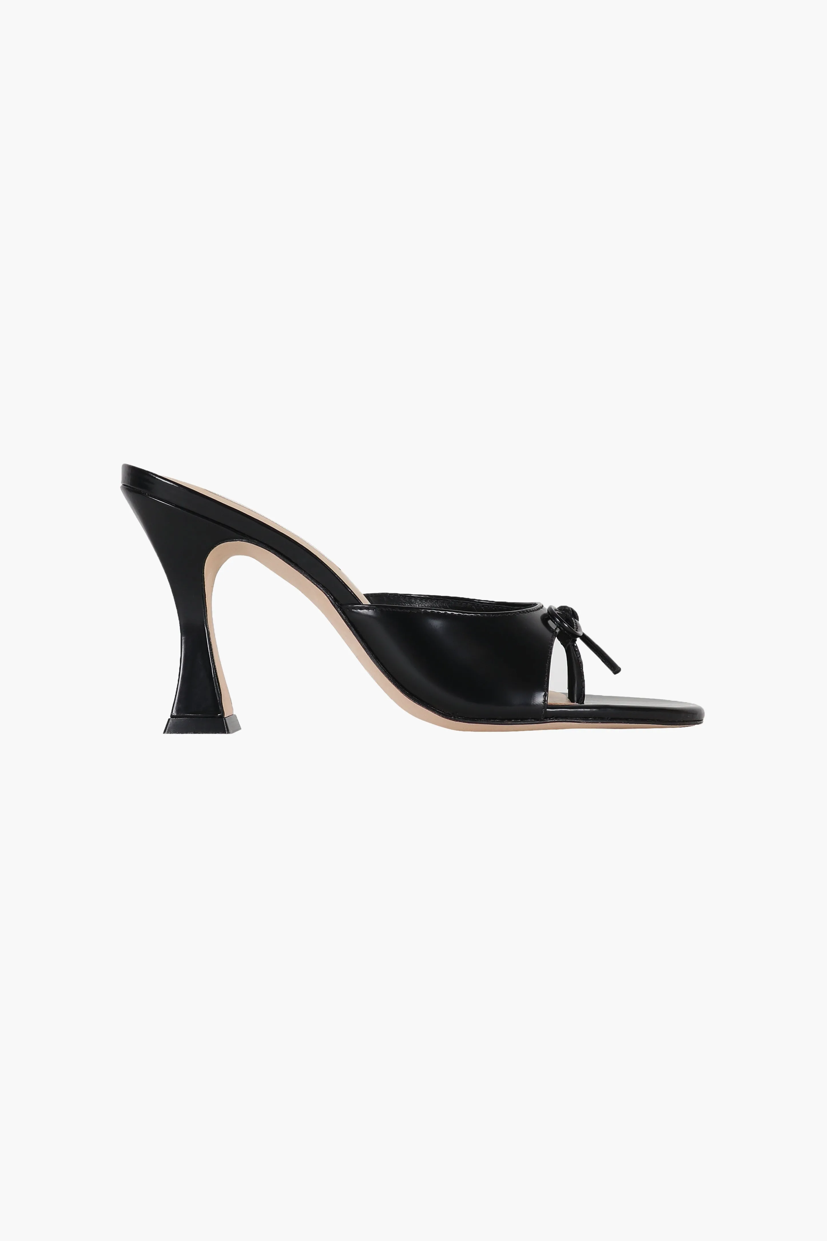 THONG MULE 90 IN BLACK SPAZZOLATO