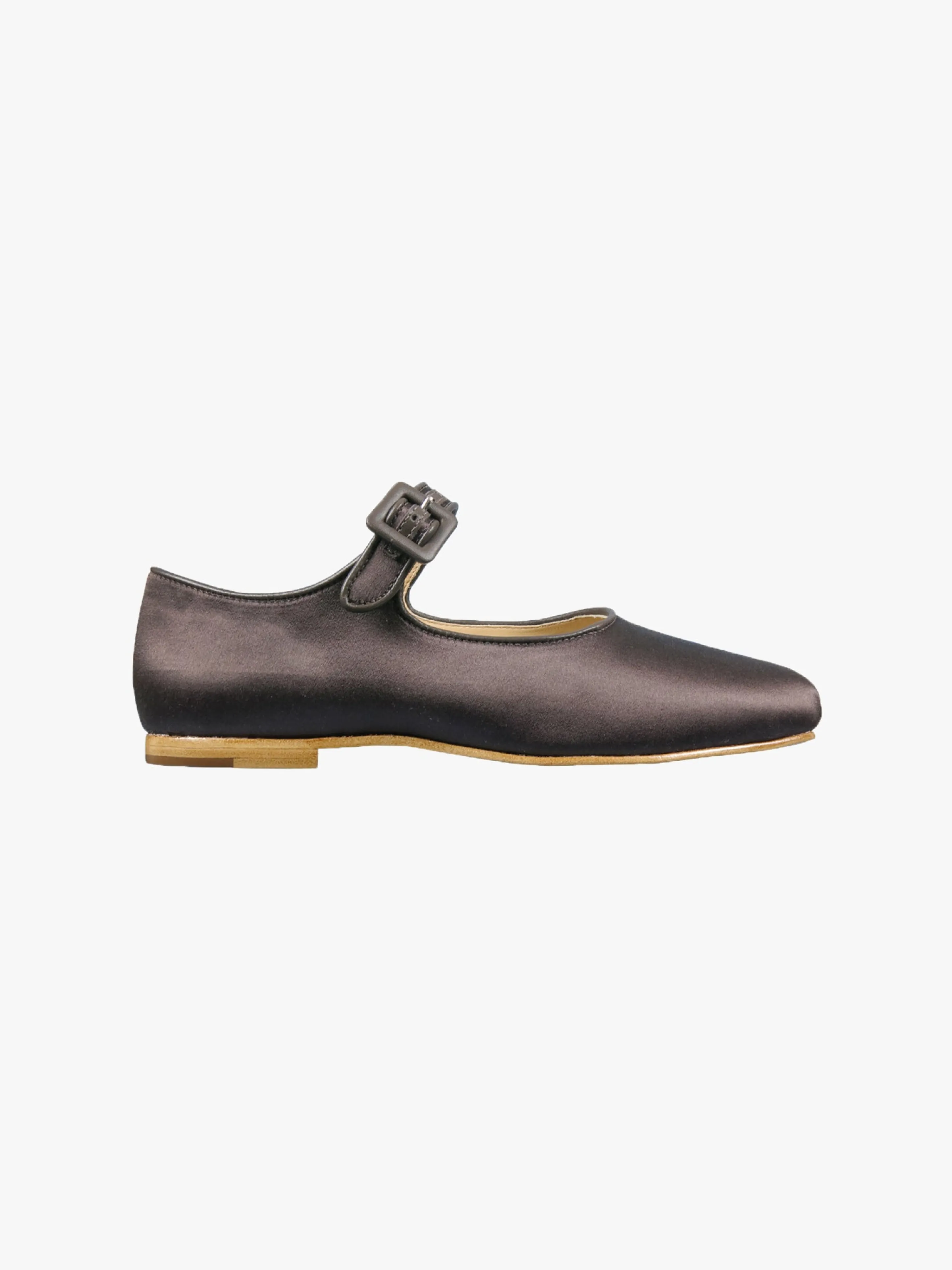 MARY JANE POINTE IN BRUNETTE SATIN