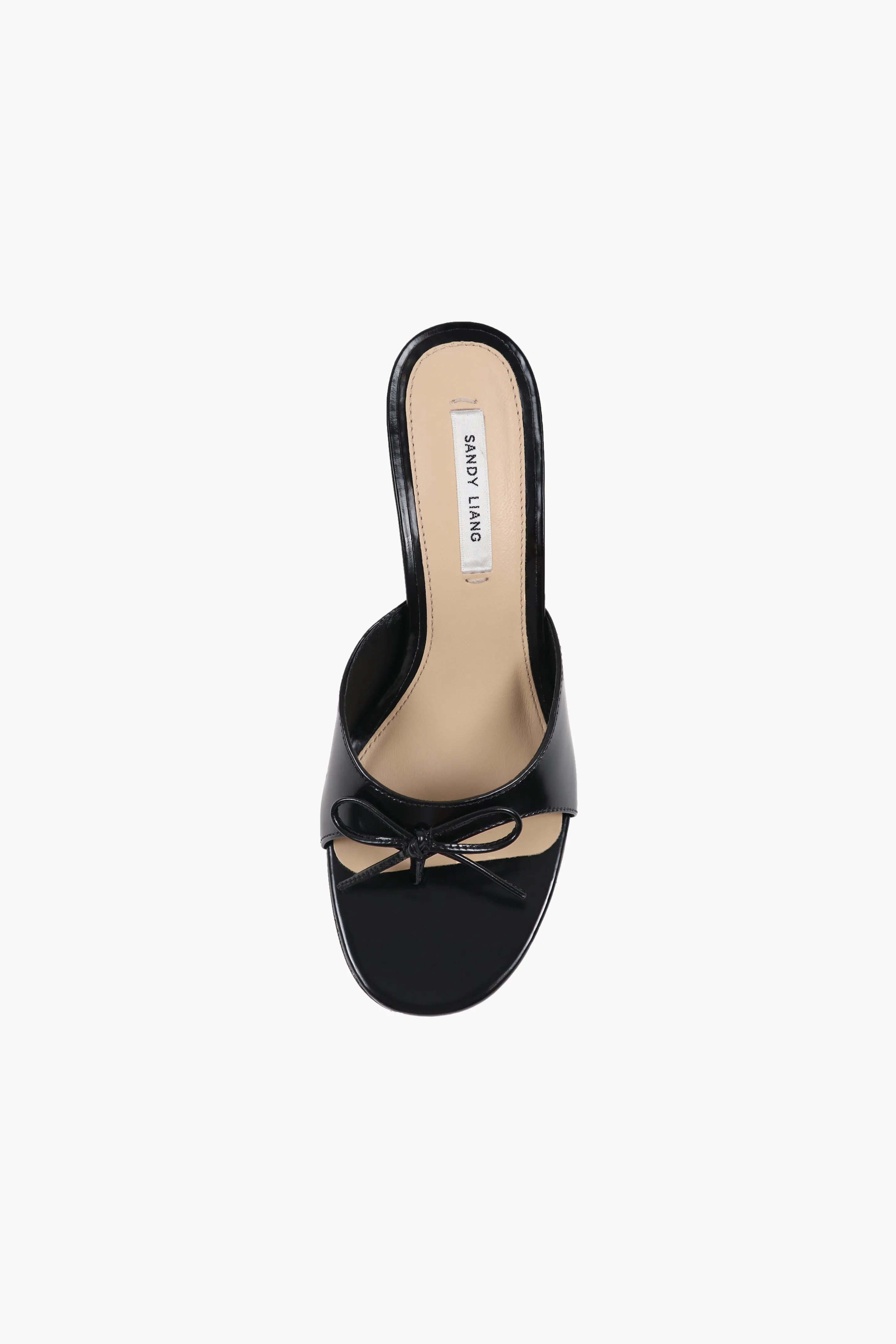THONG MULE 90 IN BLACK SPAZZOLATO